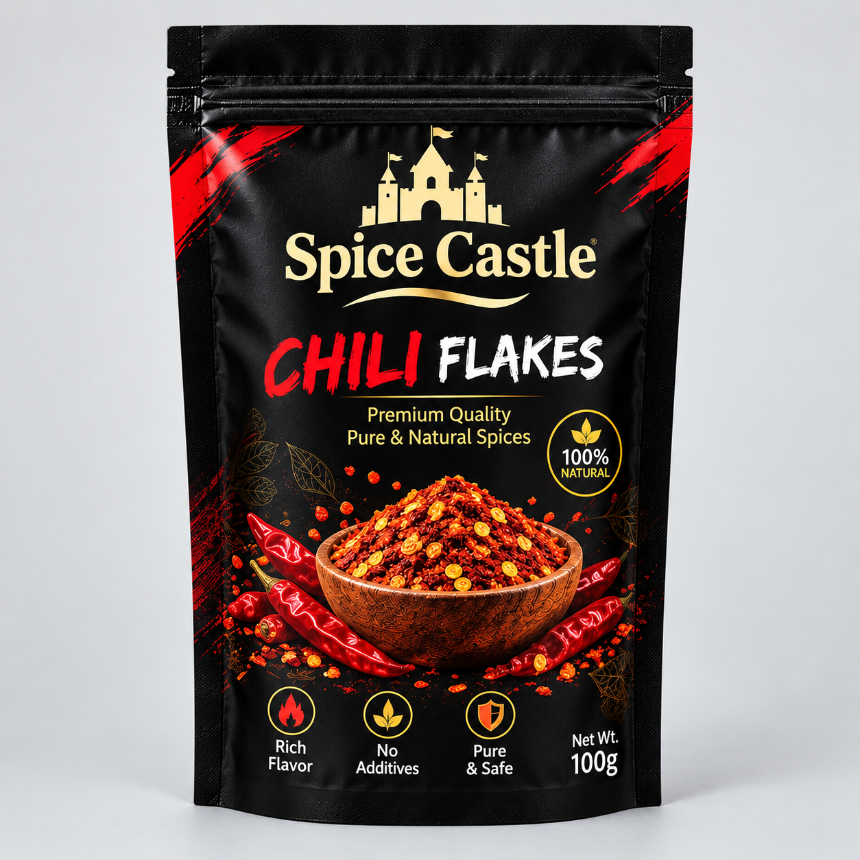Spice Castle Chili Flakes – Premium 100% Natural Crushed Red Chili with Bold Heat & Rich Flavor